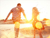 couple walking on beach